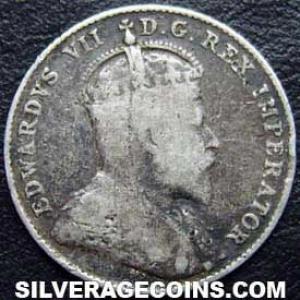 10 Céntimos "Dime" de Plata Canadienses de Eduardo VII 1903 (Anverso)