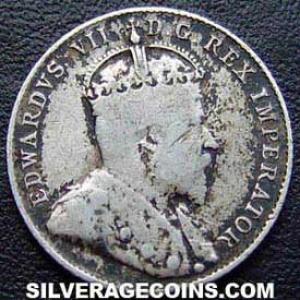 1906 Edward VII Canadian Silver "Dime" 10 cents (Obverse)