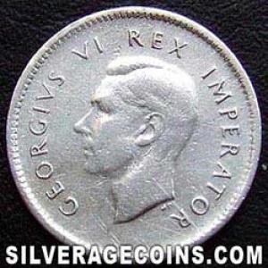 1938 George VI South African Silver Threepence (Obverse)
