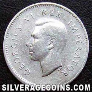 1941 George VI South African Silver Threepence (Obverse)
