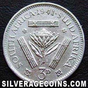 1941 George VI South African Silver Threepence (Reverse)