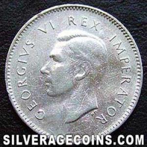 1942 George VI South African Silver Threepence (Obverse)