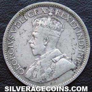 1914 George V Canadian Silver "Dime" 10 cents (Obverse)