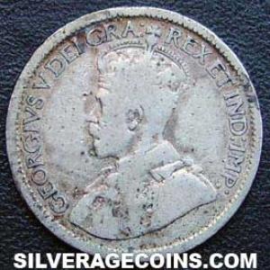 1915 George V Canadian Silver "Dime" 10 cents (Obverse)