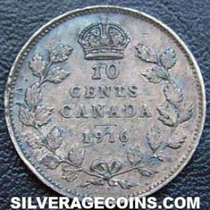 10 Céntimos "Dime" de Plata Canadienses de Jorge V 1916 (Reverso)