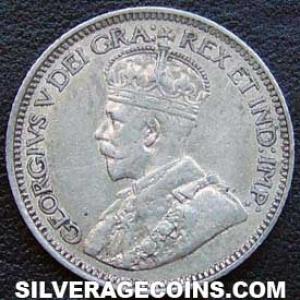 10 Céntimos "Dime" de Plata Canadienses de Jorge V 1919 (Anverso)