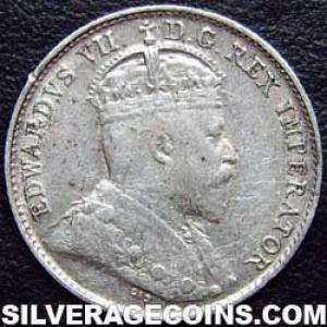 1906 Edward VII Canadian Silver 5 cents (Obverse)