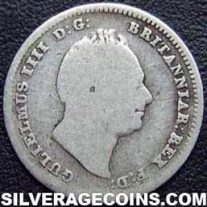 1835 William IV British Silver Threepence (Obverse)