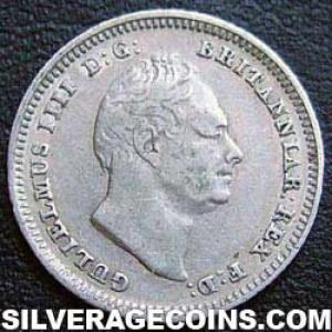 1837 William IV British Silver Fourpence (Groat) (Obverse)