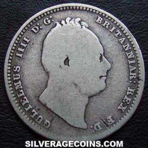 1836 William IV British Silver Shilling (Obverse)