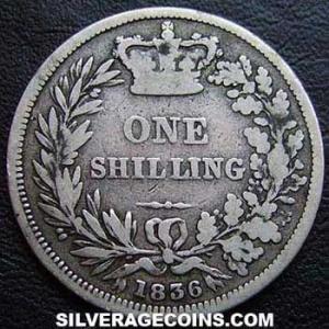 1836 William IV British Silver Shilling (Reverse)