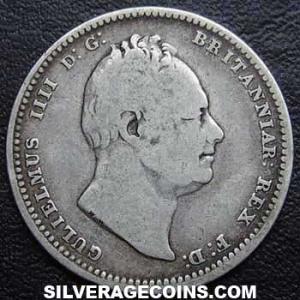1837 William IV British Silver Shilling (Obverse)