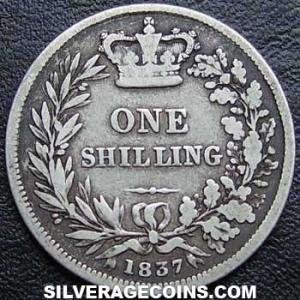 1837 William IV British Silver Shilling (Reverse)