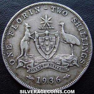 1936 (m) George V Australian Silver Florin (Reverse)