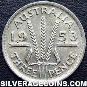 1953 (m) Elizabeth II Australian Silver Threepence (Reverse)