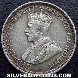 1911 (L) George V Australian Silver Sixpence (Obverse)