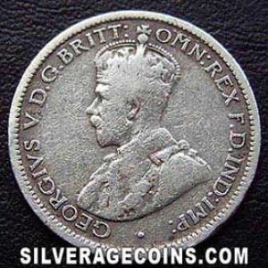 1912 (L) George V Australian Silver Sixpence (Obverse)