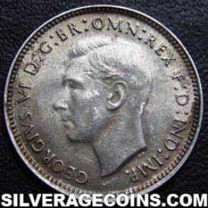 1942 (m) George VI Australian Silver Sixpence (Obverse)