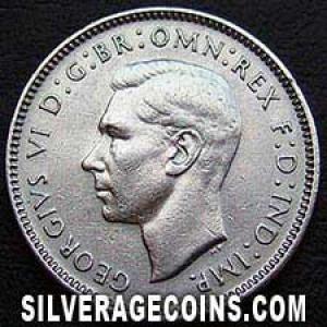 1942 D George VI Australian Silver Sixpence (Obverse)