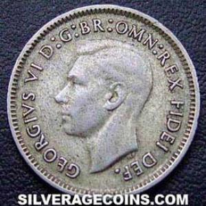 1950 (m) George VI Australian Silver Sixpence (Obverse)