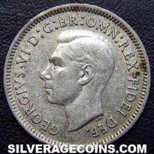 1951 PL George VI Australian Silver Sixpence (Obverse)