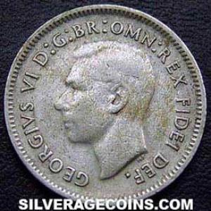 1952 (m) George VI Australian Silver Sixpence (Obverse)