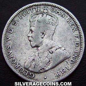 1916 M George V Australian Silver Shilling (Obverse)