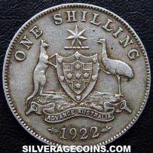 1922 (m) George V Australian Silver Shilling (Reverse)