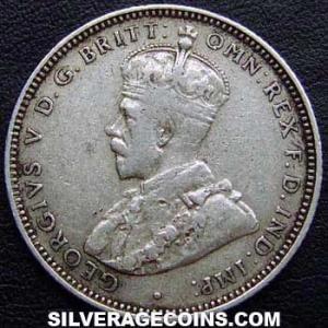 1934 (m) George V Australian Silver Shilling (Obverse)