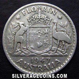 1947 (m) George VI Australian Silver Florin (Reverse)