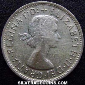 1958 (m) Elizabeth II Australian Silver Florin (Obverse)