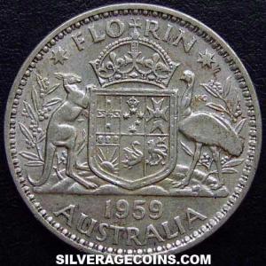 1959 (m) Elizabeth II Australian Silver Florin (Reverse)