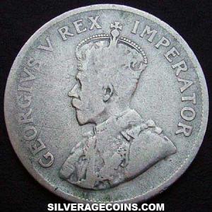 1927 George V South African Silver Two and a Half Shillings (Obverse)