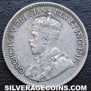 1932 George V Canadian Silver "Dime" 10 cents (Obverse)