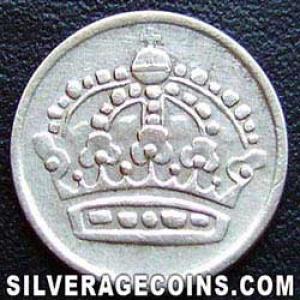1956 TS Gustav VI Swedish Billon 10 Öre (Obverse)