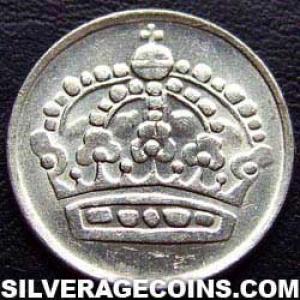 1954 TS Gustav VI Swedish Billon 25 Öre (Obverse)