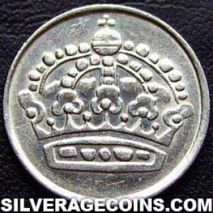 1960 TS Gustav VI Swedish Billon 25 Öre (Obverse)