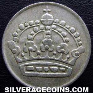 1954 TS Gustaf VI Swedish Billon 50 Öre (Obverse)