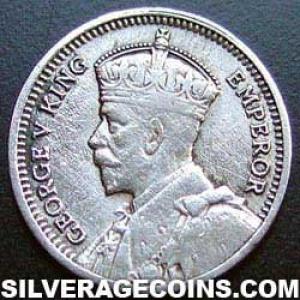 3 Peniques de Plata Neozelandeses de Jorge V 1936 (Anverso)