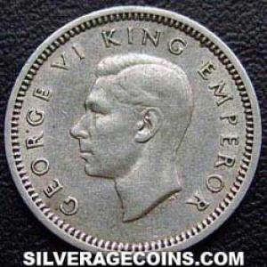 1939 George VI New Zealander Silver Threepence (Obverse)