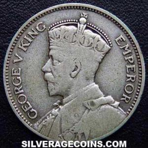 1933 George V New Zealander Silver Shilling (Obverse)