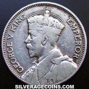 Chelín de Plata Neozelandés de Jorge V 1934 (Anverso)