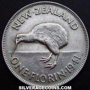 1941 George VI New Zealander Silver Florin (Reverse)