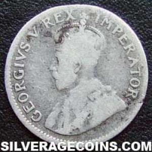 1925 George V South African Silver Threepence (Obverse)