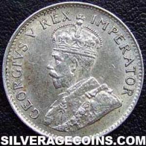 3 Peniques de Plata Sudafricanos de Jorge V 1936 (Anverso)