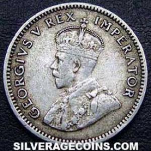 1932 George V South African Silver Sixpence (Obverse)