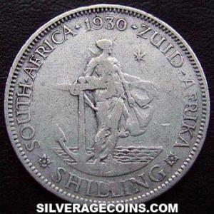 1930 George V South African Silver Shilling (Reverse)