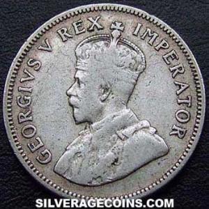 Chelín de Plata Sudafricano de Jorge V 1935 (Anverso)