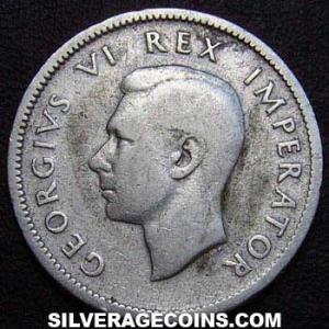 1938 George VI South African Silver Shilling (Obverse)