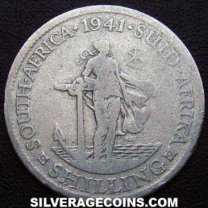 1941 George VI South African Silver Shilling (Reverse)